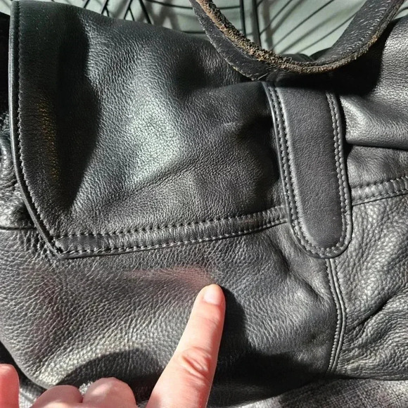 B. Makowsky | Black Butter Soft Slouchy  Moto Shoulder Bag - Picture 8 of 16